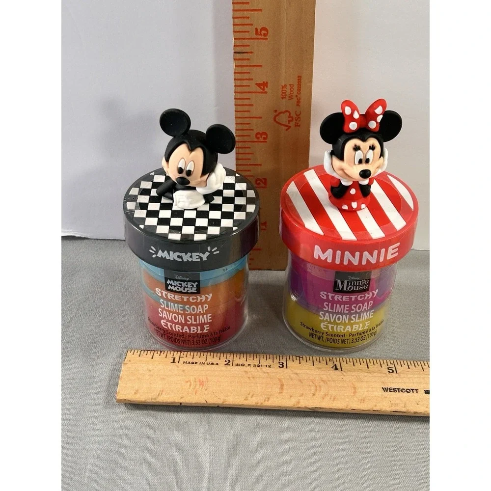 Disney Mickey and Minnie Mouse Stretchy Slime Soap Strawberry Scent New